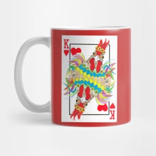 King Of Hearts Rooster playing card Mug